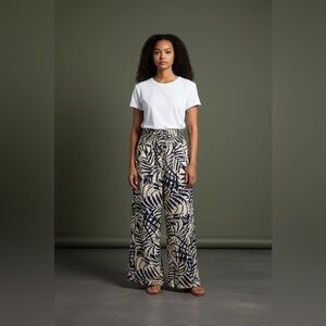 Patrons of Peace Resort Wide Leg Pants | Tropical Beach Print